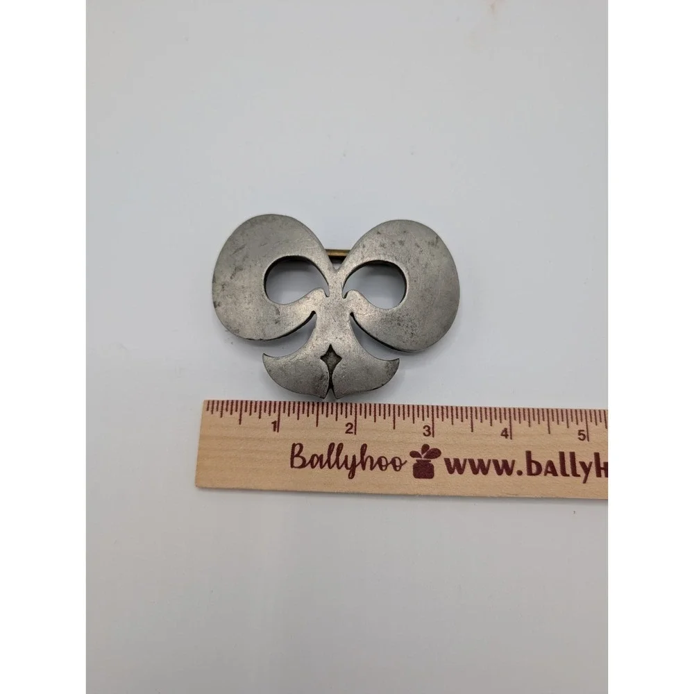 Vintage Pewter Belt Buckle Slide Fleur De Lis Renaissance SCA Costume Cinch